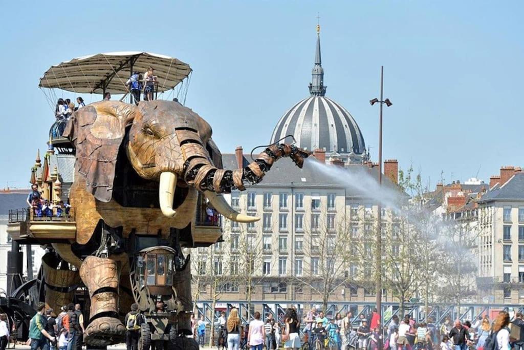 Grande Chambre Independante, Charme, Calme Sur Jardin, Nantes Centre, Acces Prive Par Escalier De L'Immeuble, Sdb & Wc Prives, 10 Minutes Gare Et Palais Des Congres Luaran gambar